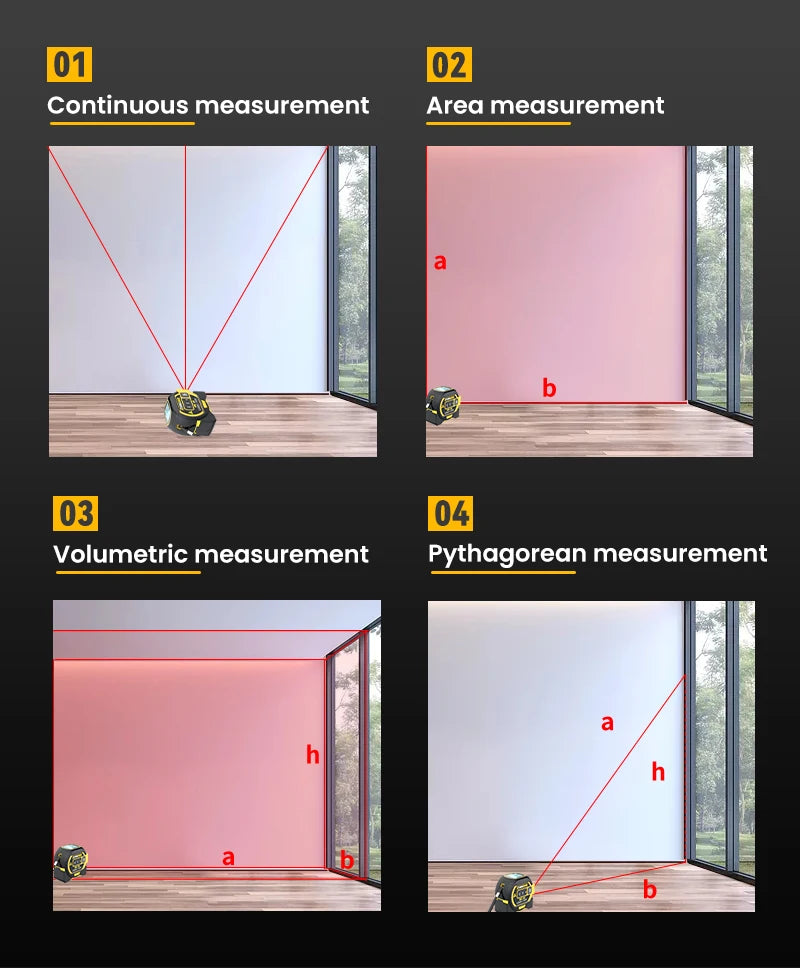 3-in-1 Laser Tape Measure | Digital Rangefinder with Steel Tape – High Accuracy Tool for Pros