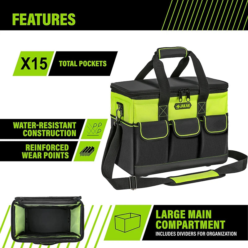 Heavy-Duty Open Top Tool Bag – Large Storage for Tradesmen