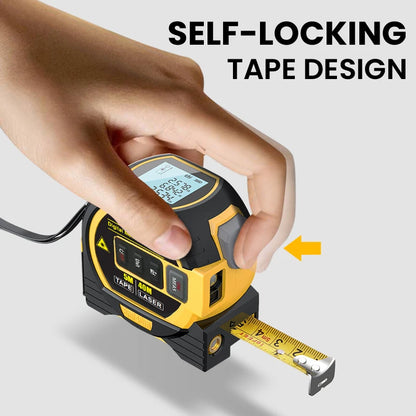 3-in-1 Laser Tape Measure | Digital Rangefinder with Steel Tape – High Accuracy Tool for Pros