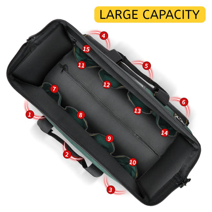 Heavy-Duty Rolling Tool Bag – Large Capacity with Durable Wheels