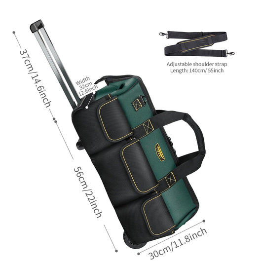 Heavy-Duty Rolling Tool Bag – Large Capacity with Durable Wheels