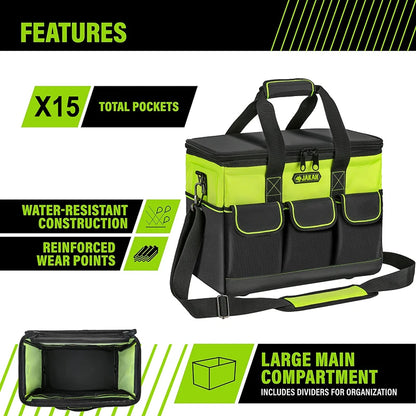 Heavy-Duty Open Top Tool Bag – Large Storage for Tradesmen
