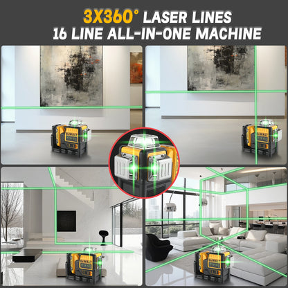 DeWalt DW089LG 12V 360° Green Laser Level – Triple 360° Line Layout with Lithium Battery
