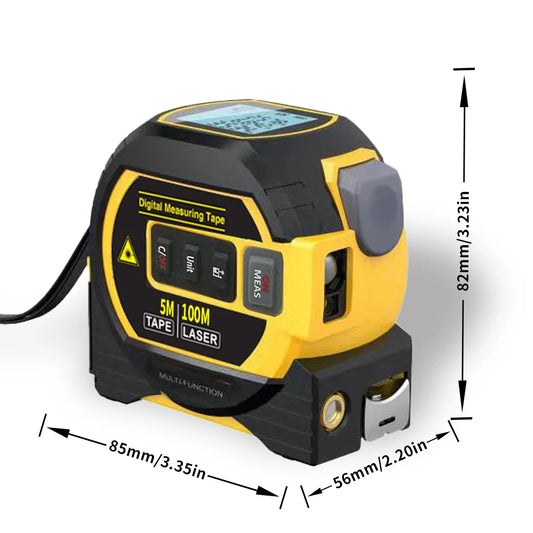 3-in-1 Laser Tape Measure | Digital Rangefinder with Steel Tape – High Accuracy Tool for Pros