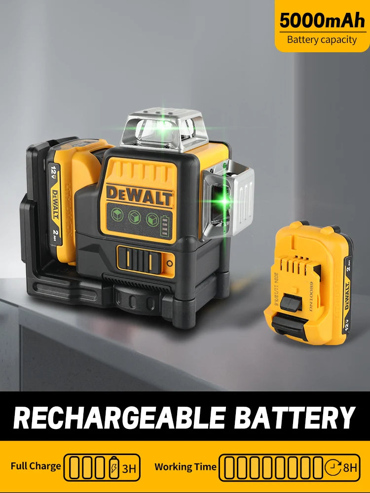 DeWalt DW089LG 12V 360° Green Laser Level – Triple 360° Line Layout with Lithium Battery